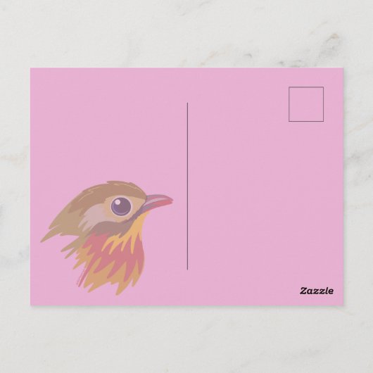 Red-Billed Leiothrix Bird—simplified  ポストカード (裏面)