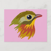 Red-Billed Leiothrix Bird—simplified  ポストカード (正面)