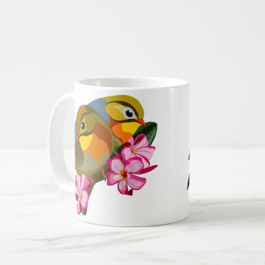 RED-BILLED LEIOTHRIX BIRDS コーヒーマグカップ (正面左)