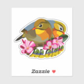 RED-BILLED LEIOTHRIX BIRDS—ALOHA シール (シート)