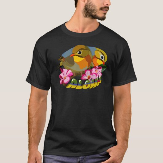 RED-BILLED LEIOTHRIX BIRDS—ALOHA Tシャツ (正面)
