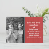 Red Binary Code Photo Save the Date招待状 招待状 (スタンド正面)