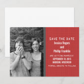 Red Binary Code Photo Save the Date招待状 招待状 (正面/裏面)