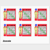 Red BINGOとDauberのスタンプ スクエアシール (シート)