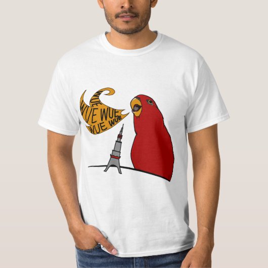 Red birb "GUMIZILLA"wuewuewue... T-Shirt Tシャツ (正面)