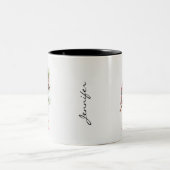 Red Bird Cardinal Christmas Mug ツートーンマグカップ (中央)