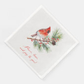 Red Bird Cardinal Christmas Paper Napkin (コーナー)
