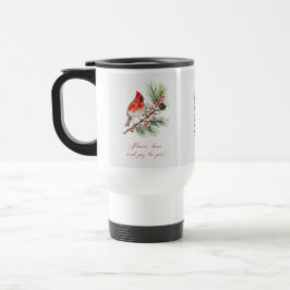 Red Bird Cardinal Christmas Travel Mug トラベルマグ