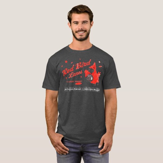 Red Bird Lanes T-Shirt - St Louis, MO Retro Bowlin Tシャツ (正面フル)