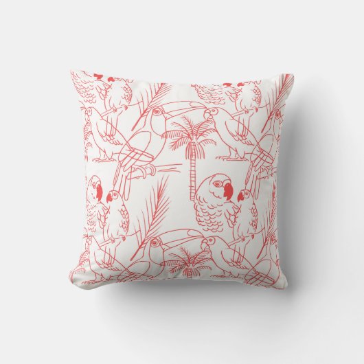 Red birds pillow クッション (正面)