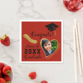 Red Black金ゴールドクラス2025写真卒業 スタンダードカクテルナプキン (インサイチュ)