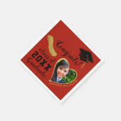 Red Black金ゴールドクラス2025写真卒業 スタンダードカクテルナプキン (角)