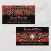 Red+Black金ゴールドゴシックカード（ロゴ付き） 名刺 (正面/裏面)