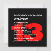 RED BLACK 13th誕生日パーティー13歳V05 招待状 (裏面)