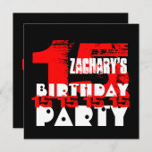 RED BLACK 15th Birthday Party 15歳V07 招待状 (正面/裏面)