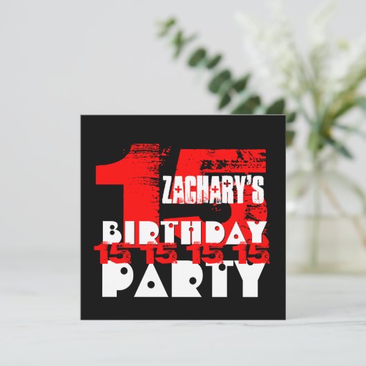RED BLACK 15th Birthday Party 15歳V07 招待状 (スタンド正面)