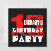 RED BLACK 15th Birthday Party 15歳V07 招待状 (正面)