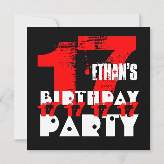 RED BLACK 17th Birthday Party 17歳V09 招待状 (正面)