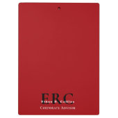 Red Black 3-Letter Logo Monogram clipboard クリップボード (裏面)