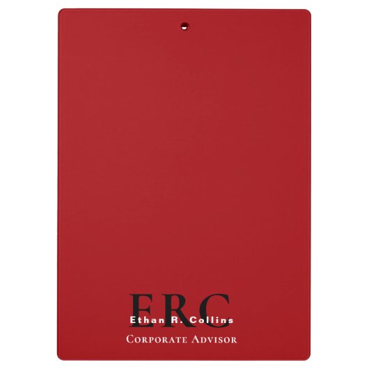 Red Black 3-Letter Logo Monogram clipboard クリップボード (裏面)