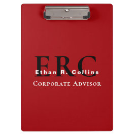 Red Black 3-Letter Logo Monogram clipboard クリップボード