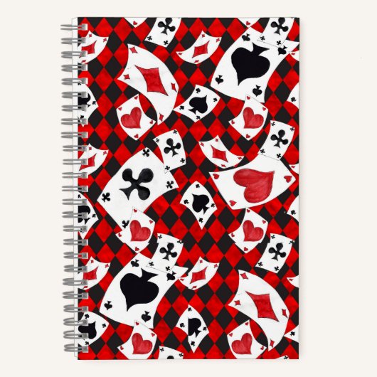 Red & Black Alice in Wonderland Notebook – Fantasy ノートブック (正面)