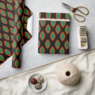 Red, Black, And, Green Ankara Style Wrapping Paper ラッピングペーパー