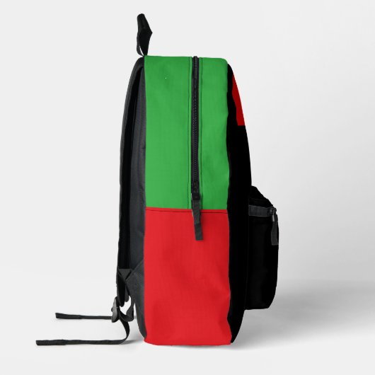 Red Black and Green Backpack プリントバックパック (左)