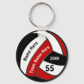 Red, Black and White Cheap Volleyball Keychains キーホルダー (正面)