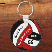 Red, Black and White Cheap Volleyball Keychains キーホルダー (正面)