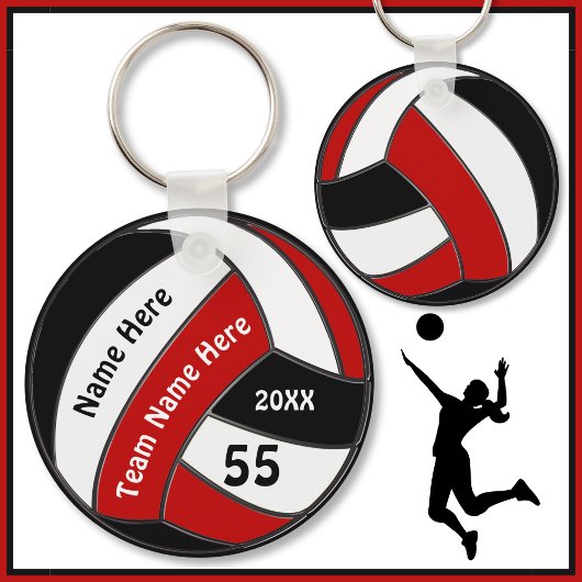 Red, Black and White Cheap Volleyball Keychains キーホルダー