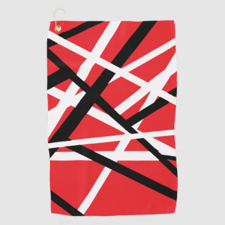 red, black, and white graphic ゴルフタオル