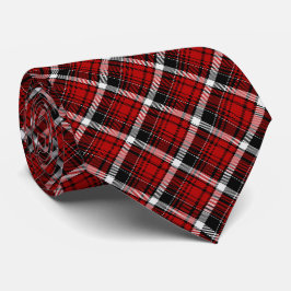Red Black and White Plaid Christmas ネクタイ