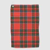 Red Black and White Plaid Pattern ゴルフタオル (正面)