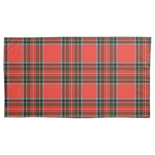 Red Black and White Plaid Pattern Style 枕カバー (正面左)