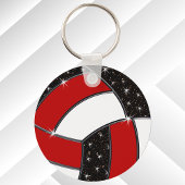 Red Black and White Volleyball Gifts, Volleyball キーホルダー