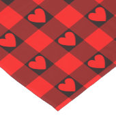 Red Black Buffalo Heart Plaid Table Runner ショートテーブルランナー (コーナー)