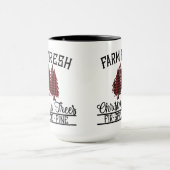 red, Black Buffalo Plaid Christmas Trees マグカップ (中央)