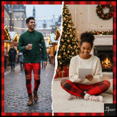 Red Black Buffalo Plaid Flannel Tartan レギンス