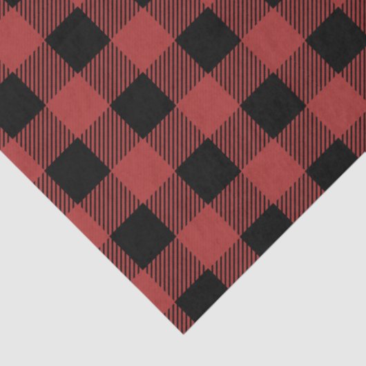 Red Black Buffalo Plaid Gingham Lumberjack 薄葉紙 (詳細)