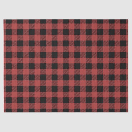 Red Black Buffalo Plaid  Gingham Lumberjack 薄葉紙 (正面)