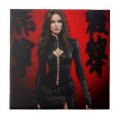 Red Black ceramic tile タイル (正面)