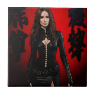 Red Black ceramic tile タイル