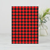 Red Black Checker Diamond Pattern 招待状 (スタンド正面)