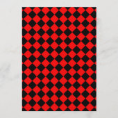 Red Black Checker Diamond Pattern 招待状 (正面)