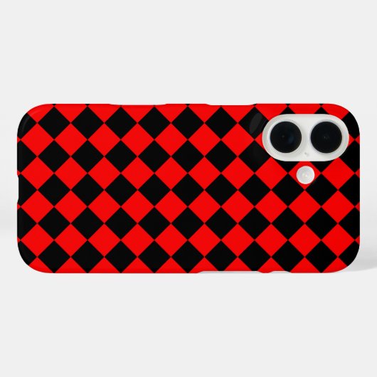 Red Black Checker Diamond Pattern Case-Mate iPhoneケース (裏面 (横))