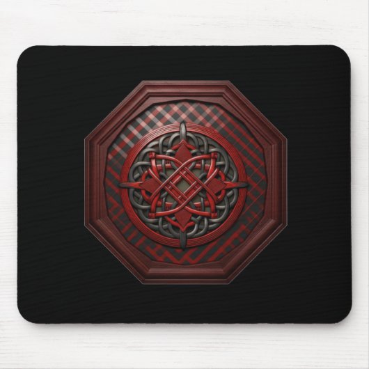 Red & Black Checkerboard Celtic Knot In A Frame    マウスパッド (正面)