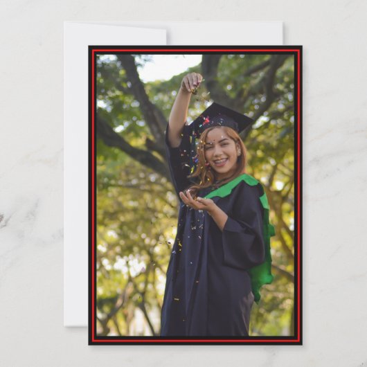 Red Black Class of 2024卒業写真 招待状 (裏面)