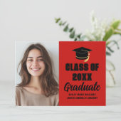 Red Black Class of 2025 Graduate Photogradation 案内状 (スタンド正面)