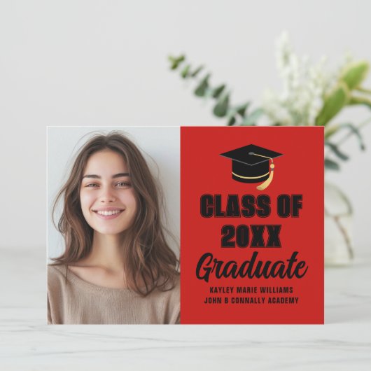 Red Black Class of 2025 Graduate Photogradation 案内状 (スタンド正面)